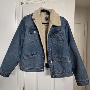 Gap Denim Sherpa Lined Trucker Jacket Blue Size XXL